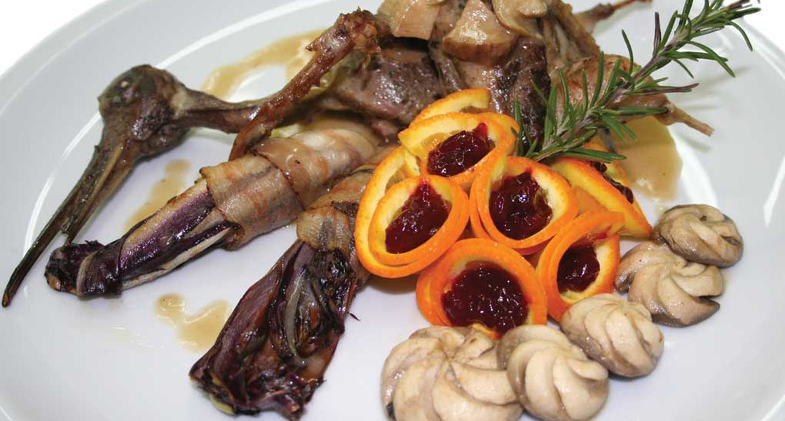 Šljuka u umaku od začinskog bilja i četiri vrste gljiva