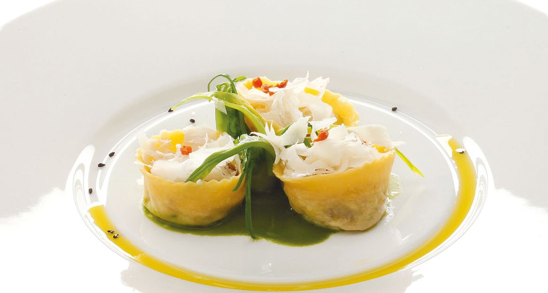 Tortelini od boškarina na kremi od divljih šparoga